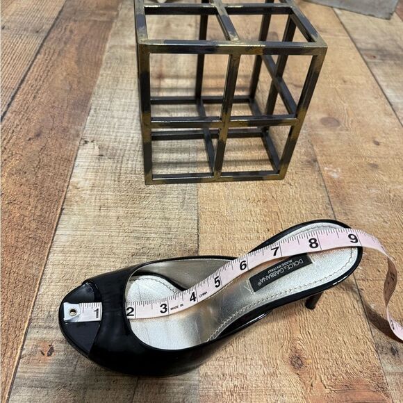 Dolce & Gabbana black patent leather strapless open toe stiletto heel - Picture 14 of 16